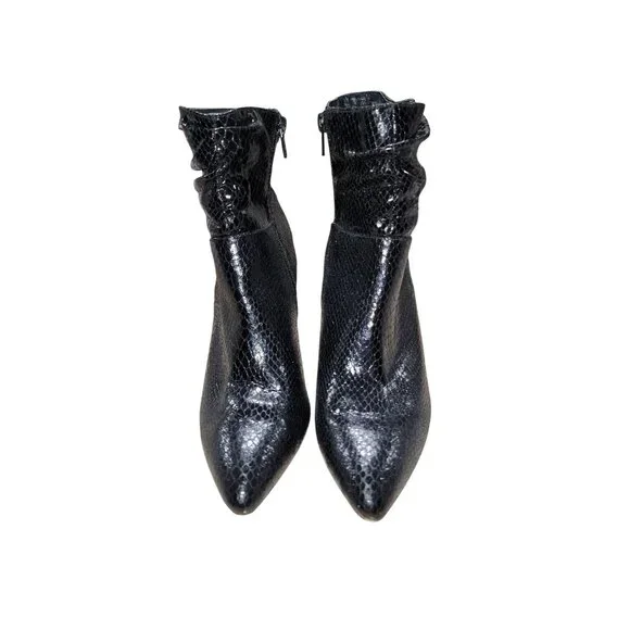 XOXO Womens Taylor Black Snake Print Ankle Boots - Women's 8 - Picture 2 of 10